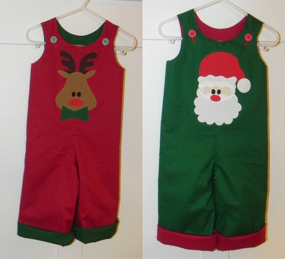 Items similar to Reversible Baby Boy Longall Christmas Holiday Santa ...