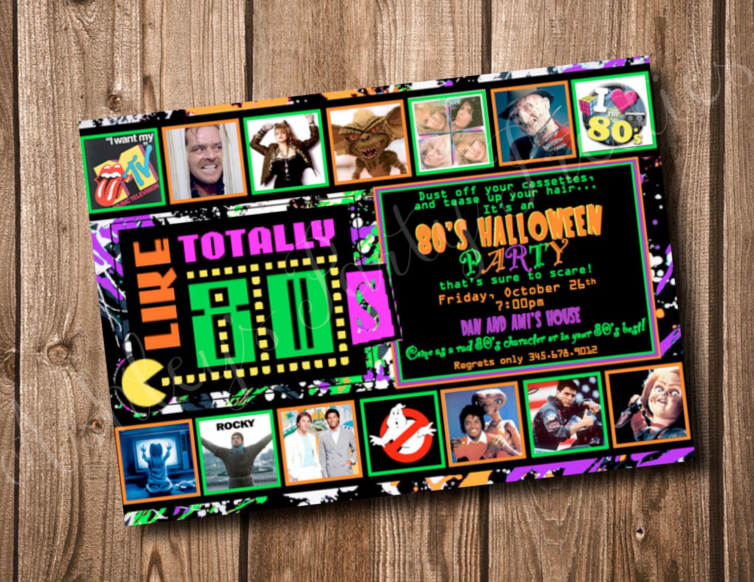 80's Halloween Party Invitation