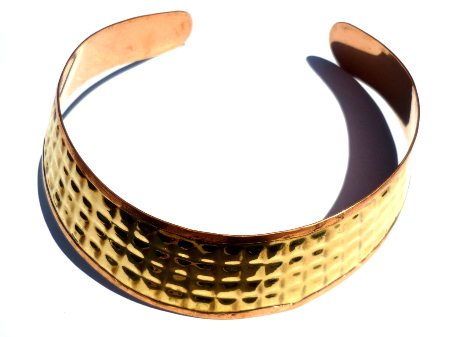 VINTAGE Modernist Brass Copper Collar Necklace by BrandiCholina