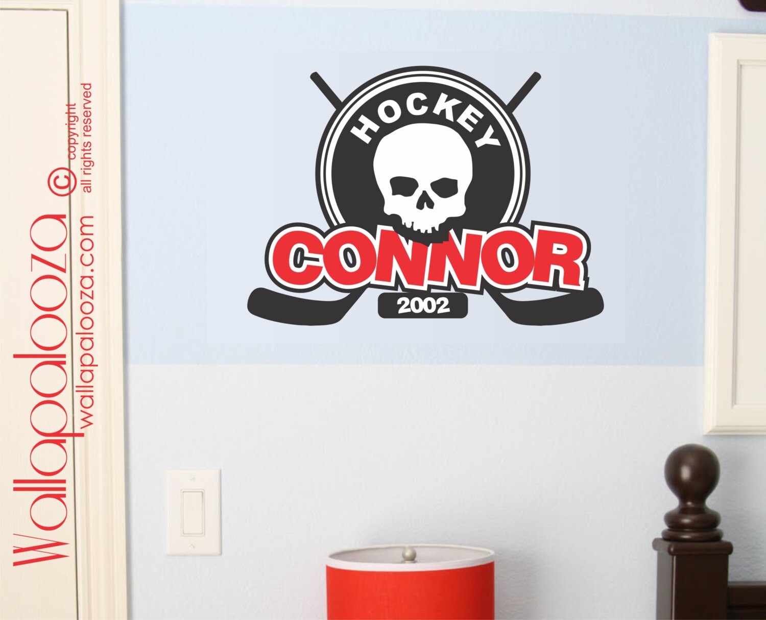 Hockey Wall Decal Custom Name Hockey decal Sports wall