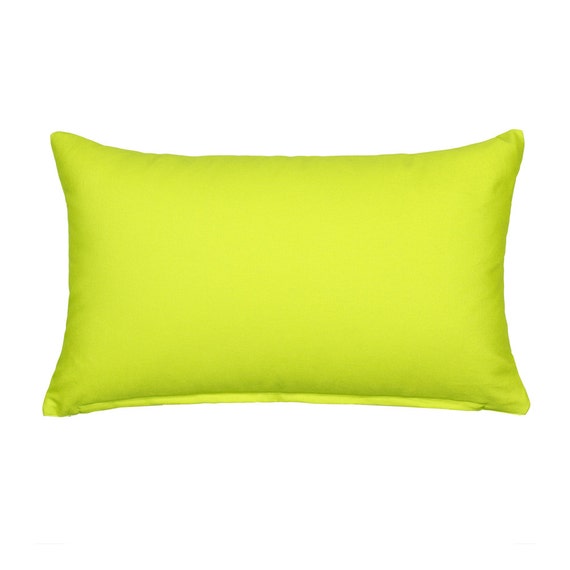 12" X 20" Solid Lime Green Lumbar / Oblong Throw Pillow Cover