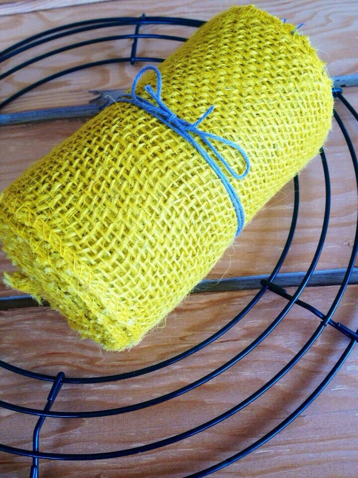 Yellow Burlap RIbbon Solid Color Burlap Roll of Burlap