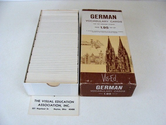 Vintage Vis Ed German Vocabulary Cards By Bibbilousbounty