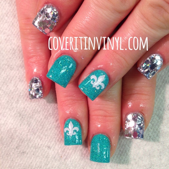 Fleur de lis Nail Decals Set of 50 by AtlasRoots on Etsy