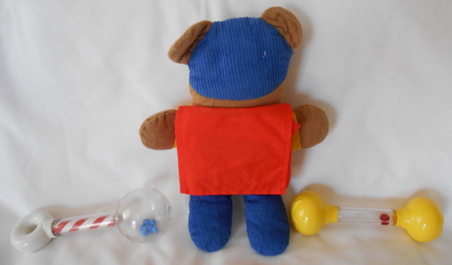 3 vintage Johnson and Johnson BABY TOYS barber pole rattle