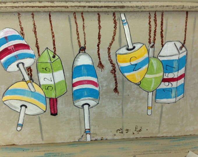 Solid Wood Clothes Rack with Acrylic Painted Fishing Bobbers