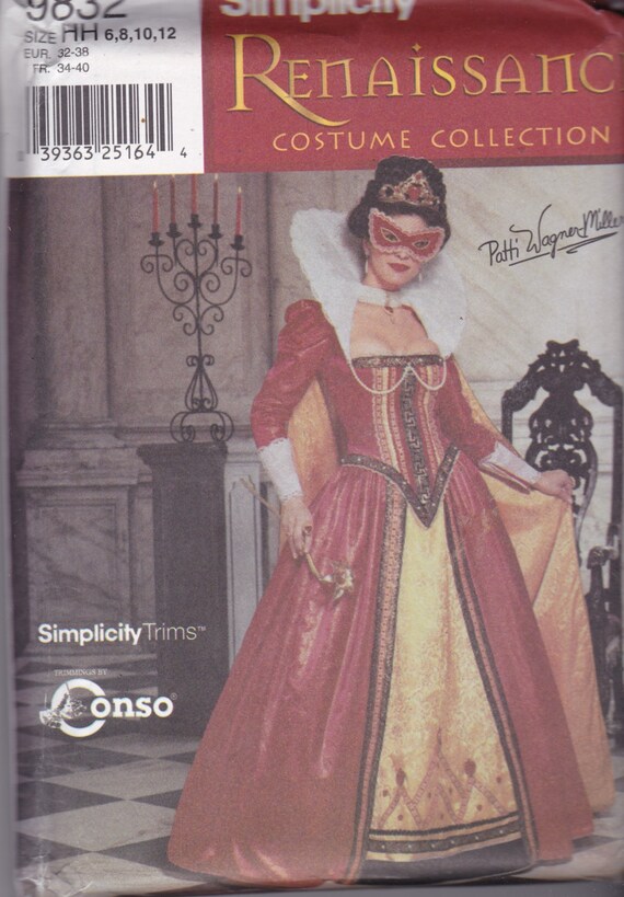 dress patterns plus renaissance size Size Costume Pattern Renaissance Womens Gown 6,8,10 Pattern Masquerade