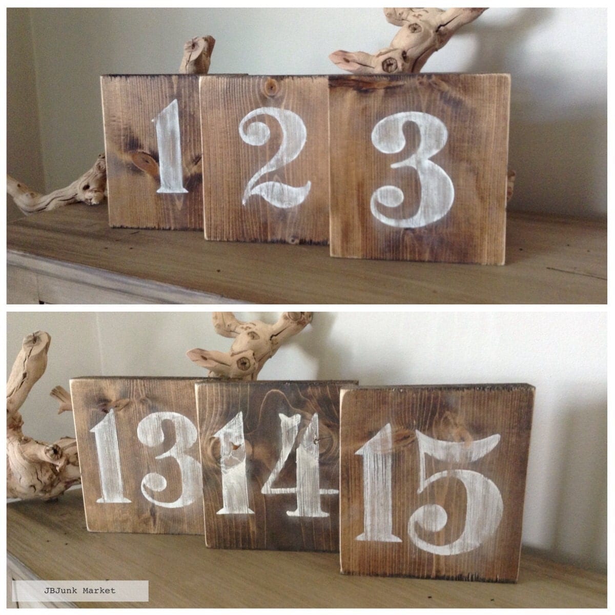 Rustic Wood Table Numbers Table Numbers Wedding Table