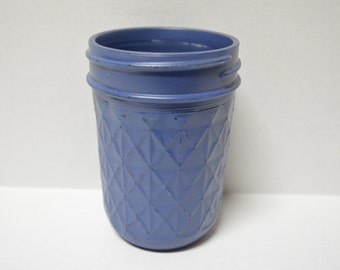 Pint size, Diamond Patterned, Painted Mason Jar