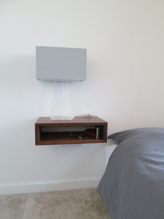 Floating Nightstand Console Shelving No Drawer by