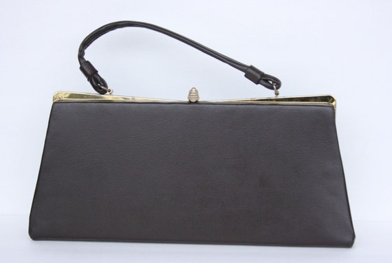 Items similar to Vintage 1960s Dover Chocolate Pleather Purse on Etsy