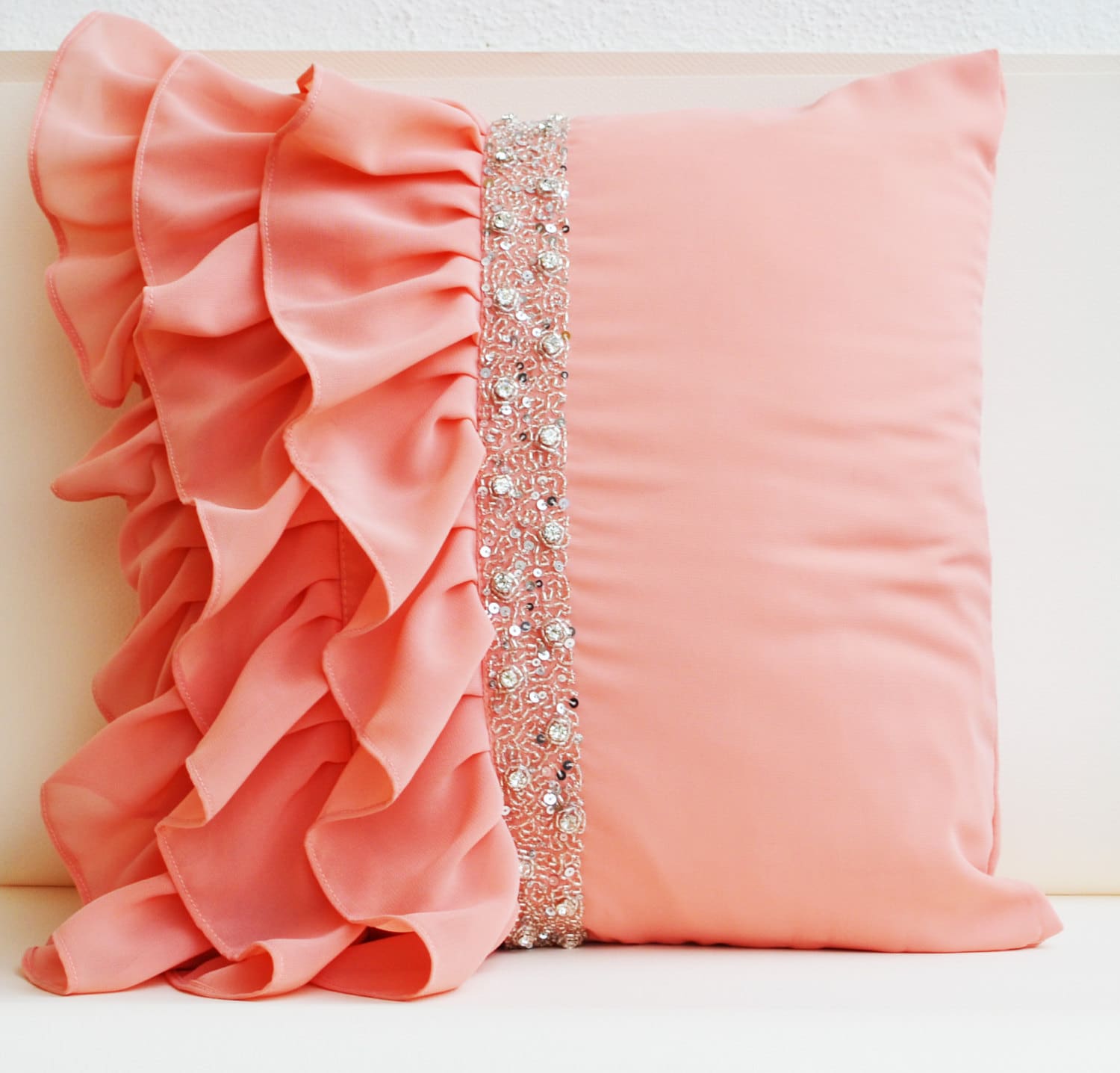 plush peach pillow