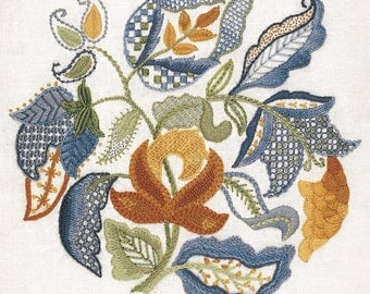 Crewel Embroidery Kit - JACOBEAN LEAVES