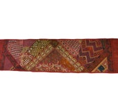 Brown Patchwork Table Runner Wall Tapestry Home Decor