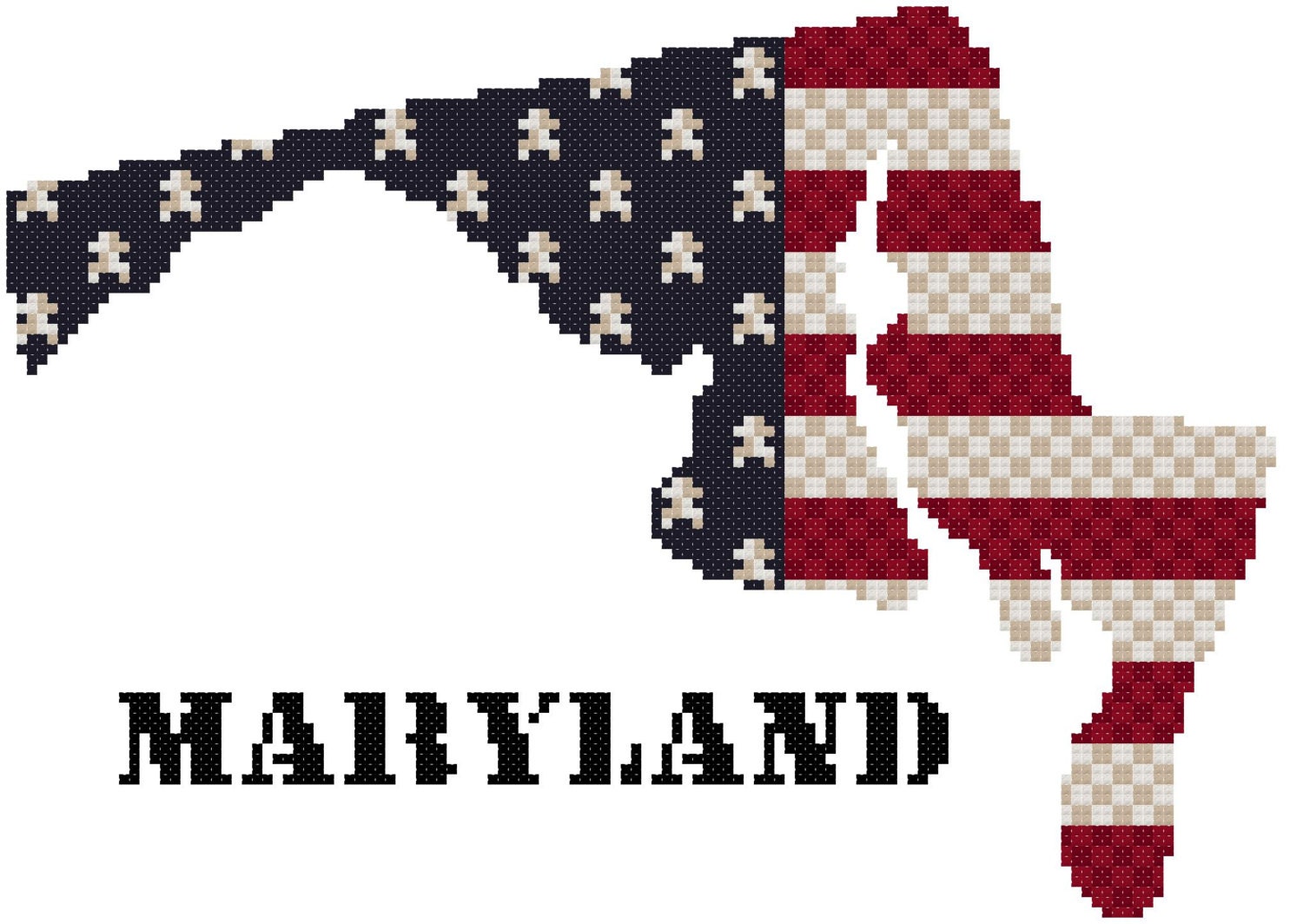 Maryland Stars Cross Stitch