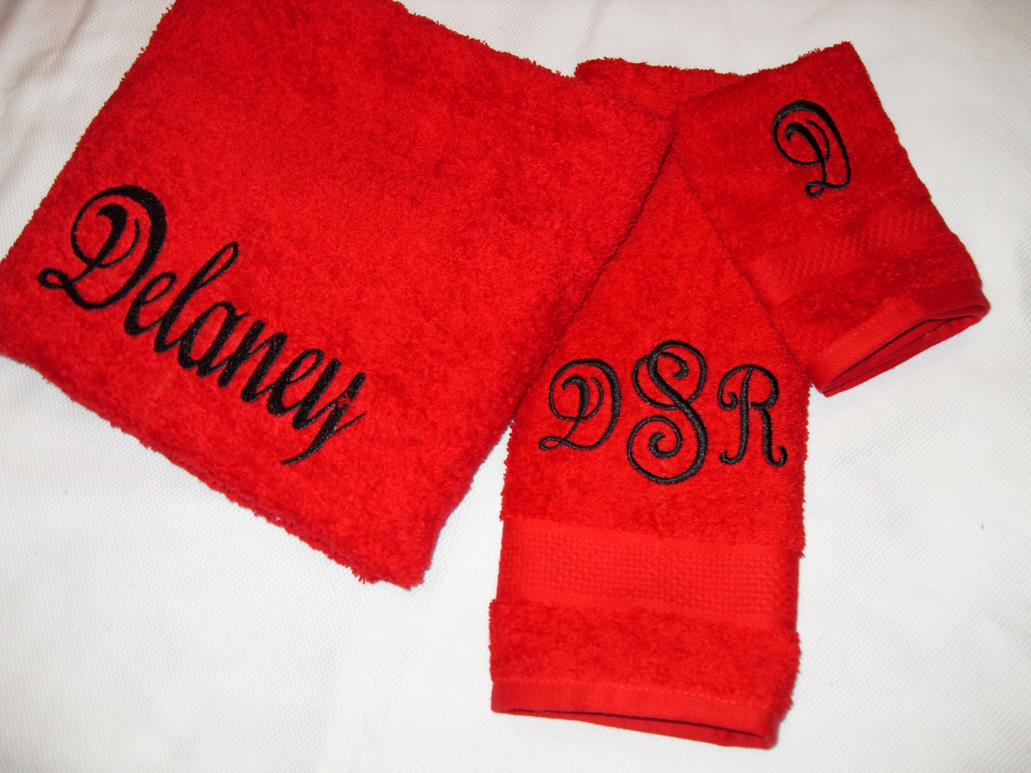 Custom Monogrammed Towel Set Bath Hand And By Redkettlecreations 5078