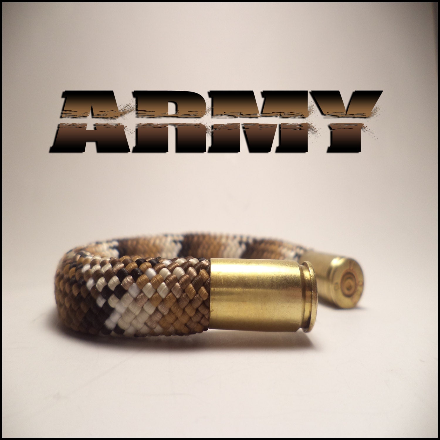 Army Military Support Bracelet with Bullet by BearArmsBracelets