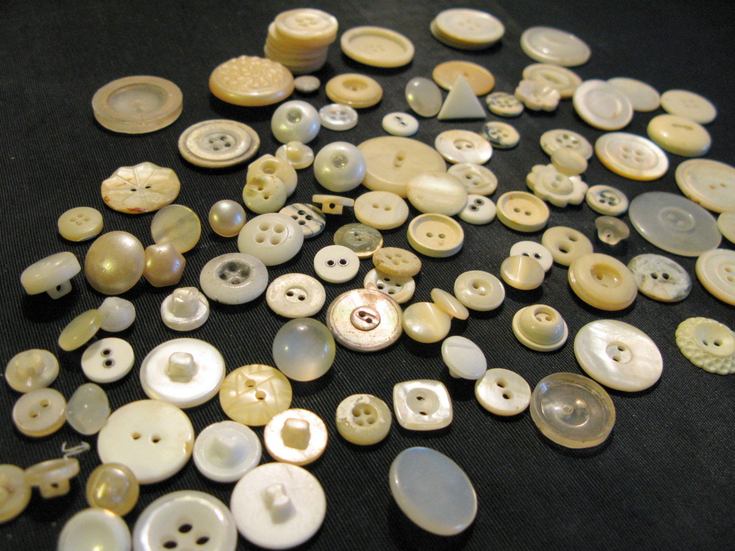 Antique Buttons White Vintage Rare Buttons mother of pearl