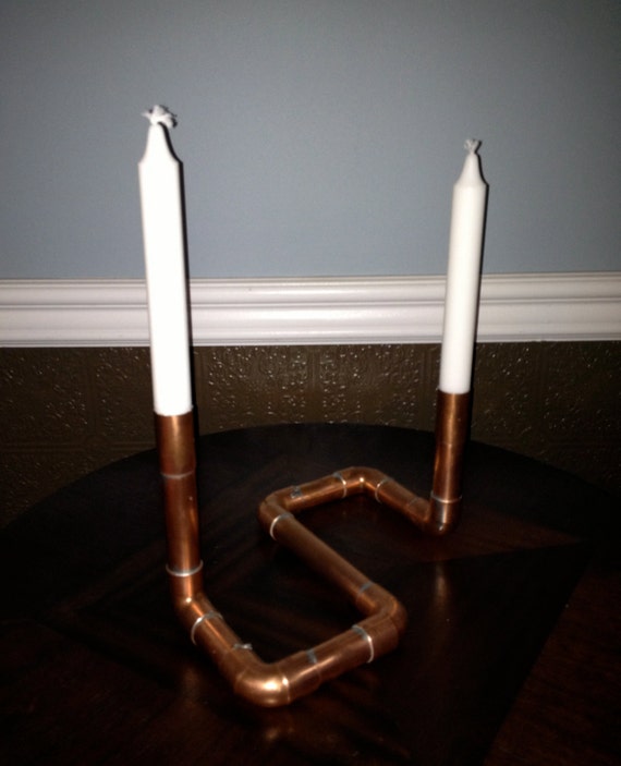 Copper Centerpiece Industrial Candle Holder Copper Pipe