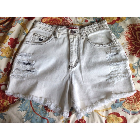 Items Similar To Vintage Bleached High Waisted Denim Shorts On Etsy