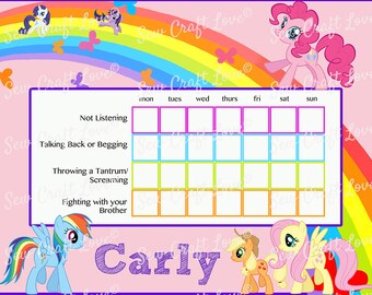 My Little Pony Potty Chart Printable