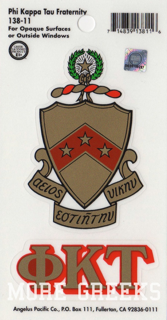 Phi Kappa Tau Fraternity Crest Sticker