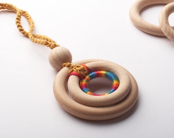 Organic Nursing Necklace/ ECO-Friendly Baby Teething Necklace/ Wooden development toy,TOP1234