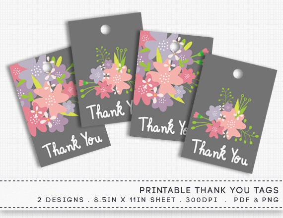 Free Printable Floral Thank You Tags