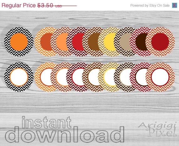 ON SALE 50 % OFF instant download, clip art set, chevron circles, fall colors, round frames, stickers, labels, smal bussines use Il_570xn