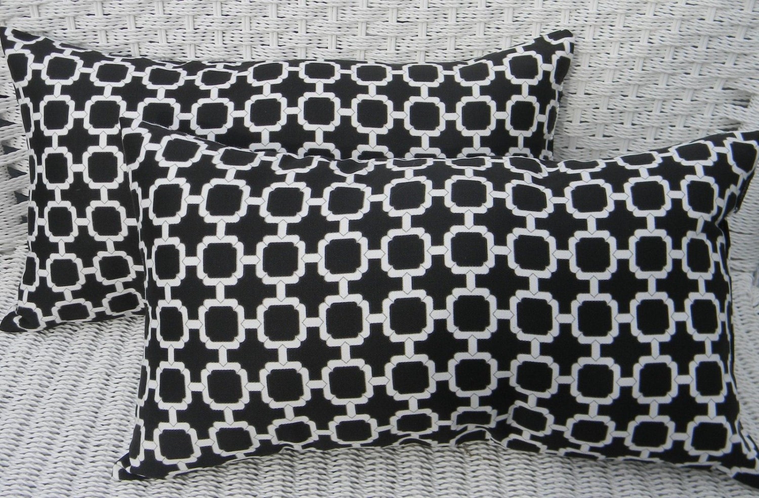 SET OF 2 Pillow Covers Indoor / Outdoor Rectangle / Lumbar