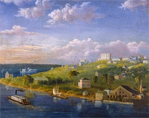 Early Nauvoo River Scene Archival Print