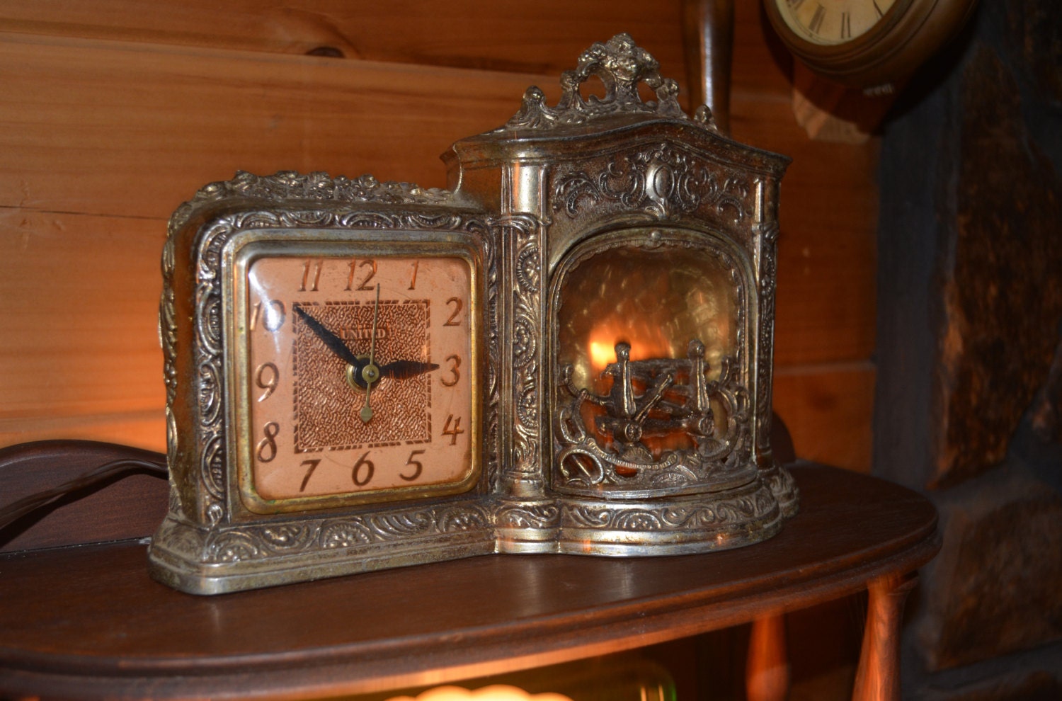 Vintage Mantel Clock Electric Tabletop Brass by Vintassentials