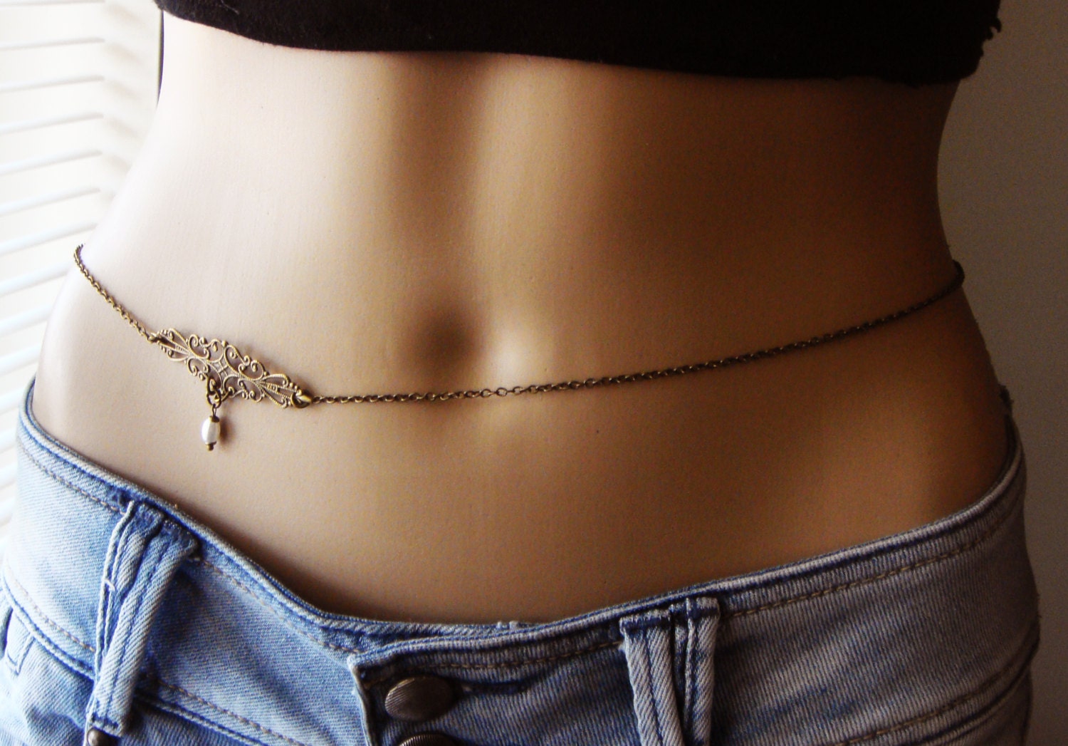 Belly Chain Body jewelry Waist Chain Bronze Body Jewelry by Ninnos