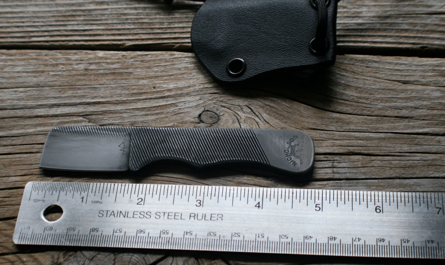 Custom EDC Mini Cleaver Upcycled File Neck Knife w/ Kydex