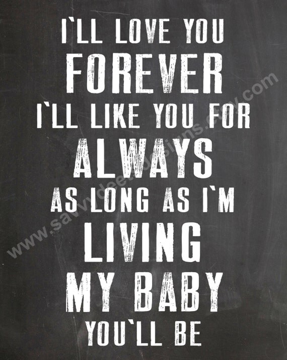 I'll Love You Forever Quote Chalkboard Style Printable