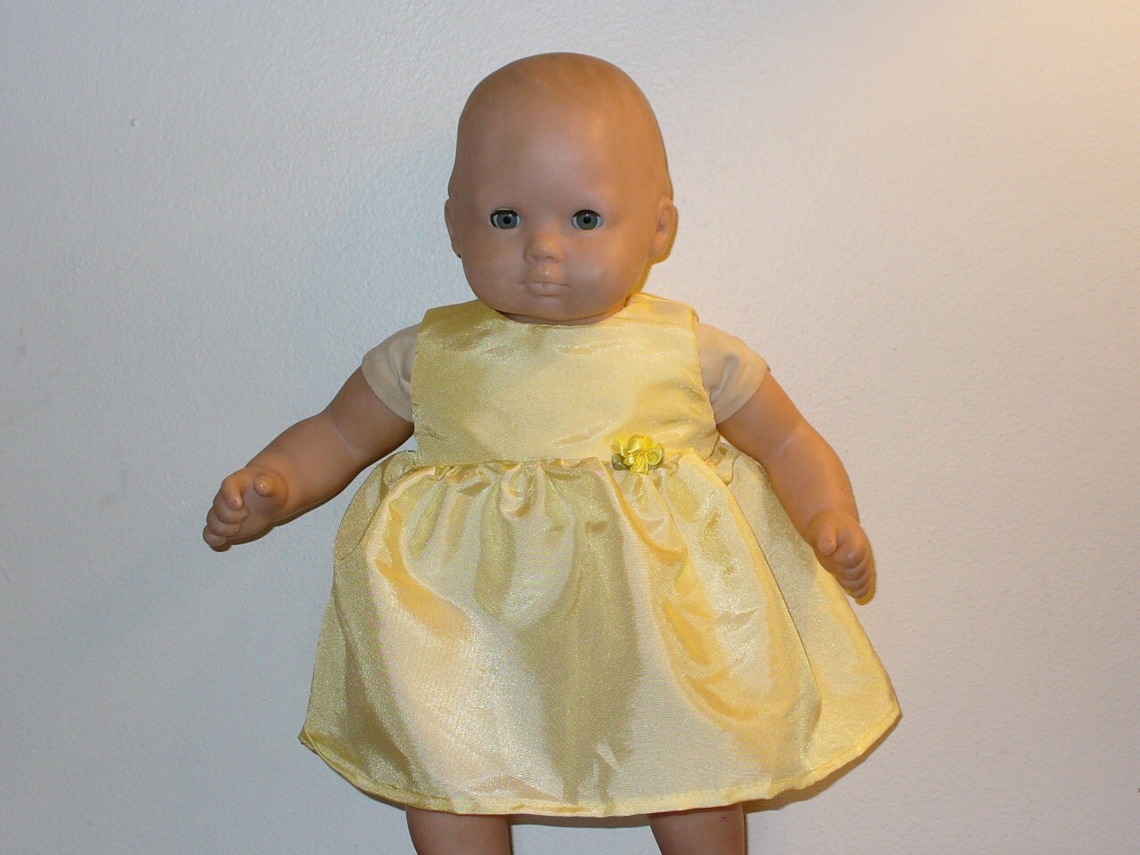 Bitty Baby doll clothes yellow fancy dress by jd2crafting on Etsy