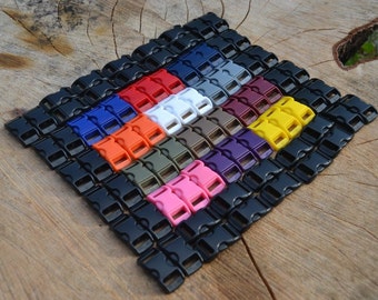 3/8" contoured paracord Buckles 100 pcs You choose the colors.