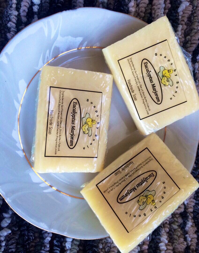 Eucalyptus Marjoram Handmade Soap strong scent by SoapsBySonja