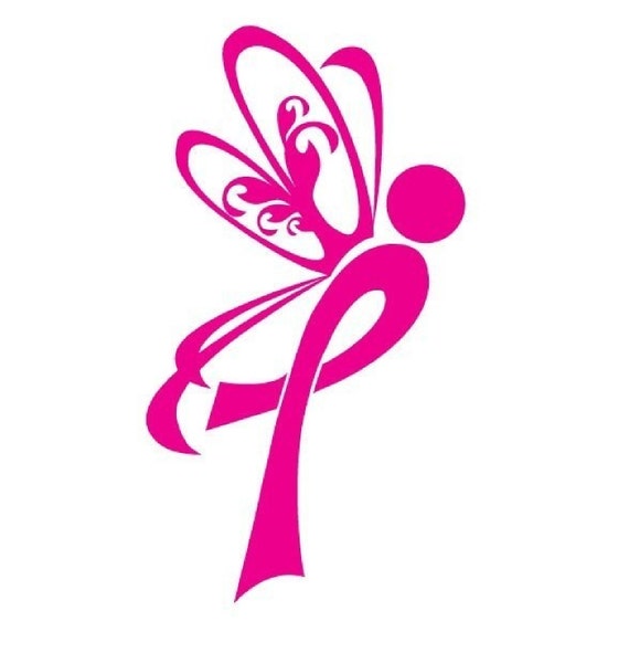 Download Breast Cancer Awarenes Butterfly Decal Sticker Car Laptop