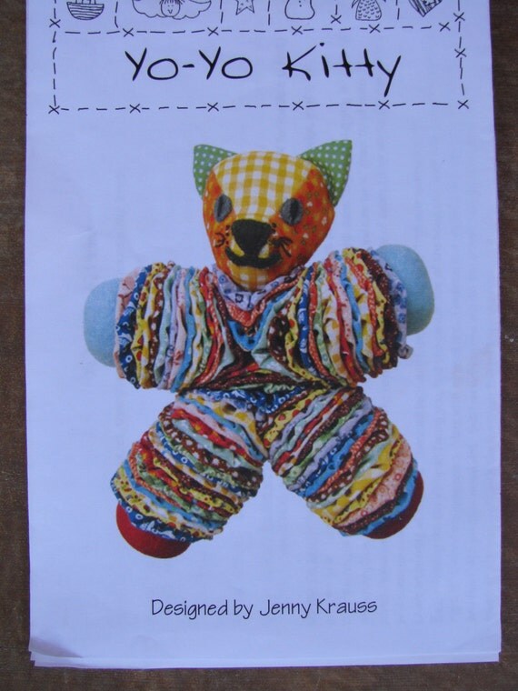Items similar to YoYo Kitty Cat, Soft Cloth Doll Pattern, Toy Sewing