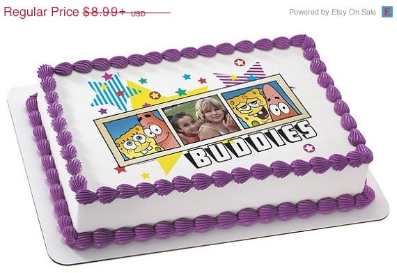 SUMMER SALE Spongebob Buddies Photocake Edible Image Cake Topper Il_570xn