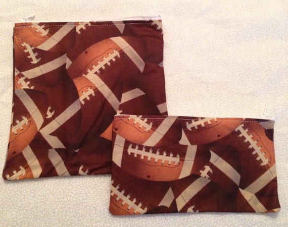 Items similar to Reusable Snack Bags- Footballs on Etsy