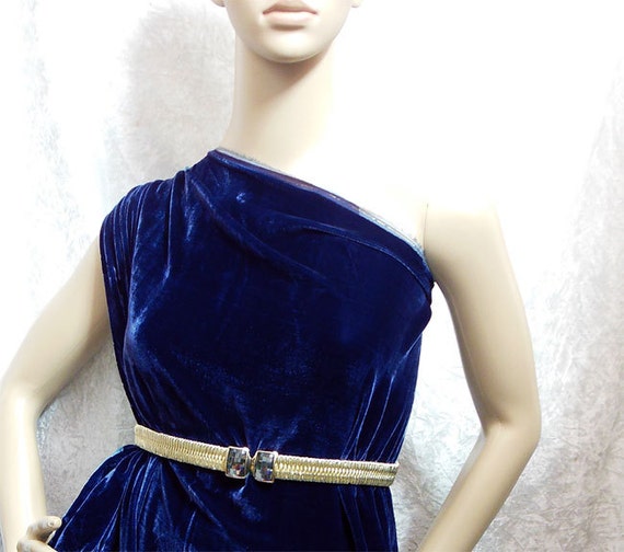 Cobalt Blue Super Soft Silk Velvet Fabric by PrintedSilkFabric