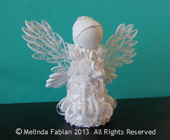 Exquisite 3D Angel Christmas Tree Ornament Paper Sculpture A