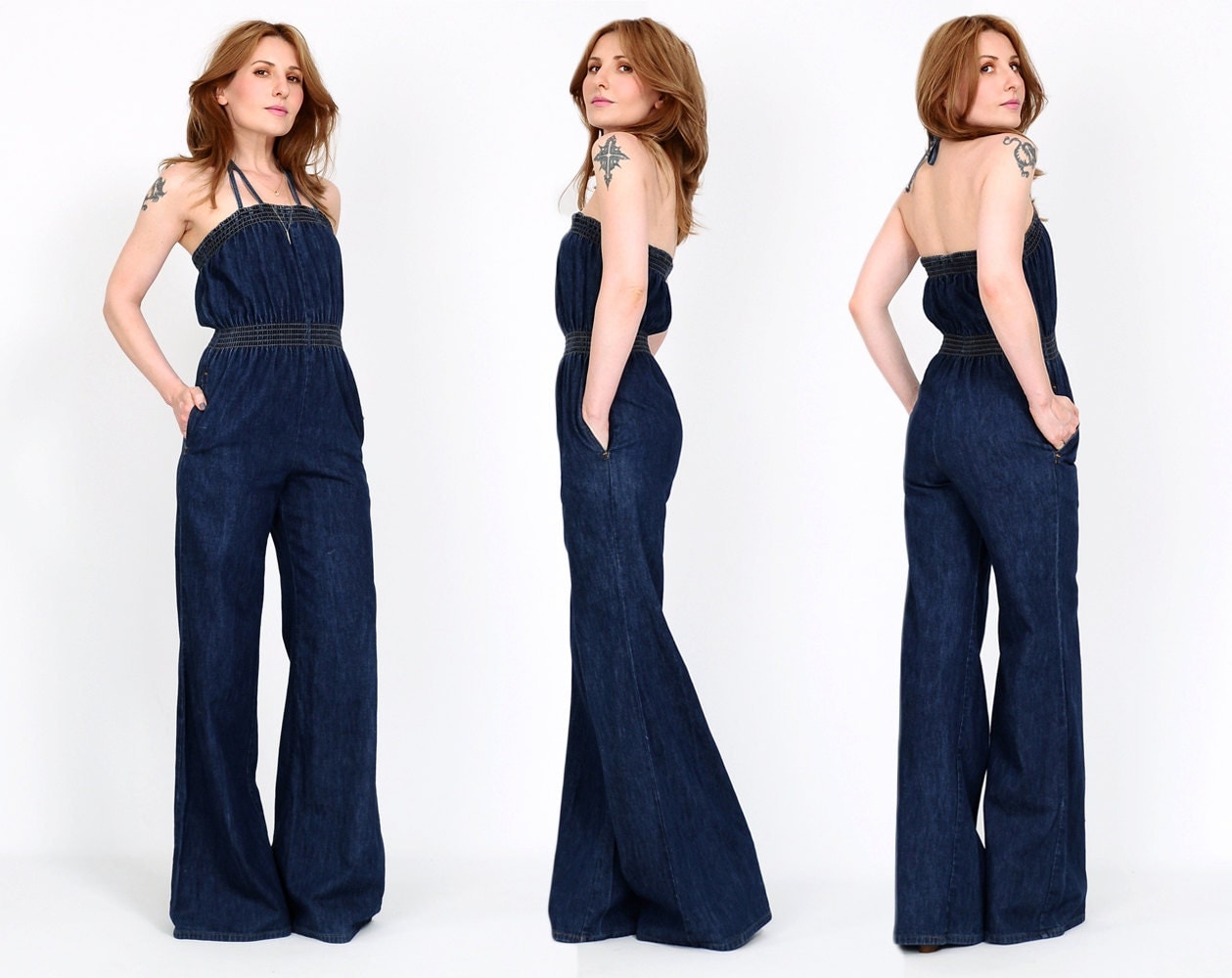 70s denim jumpsuit