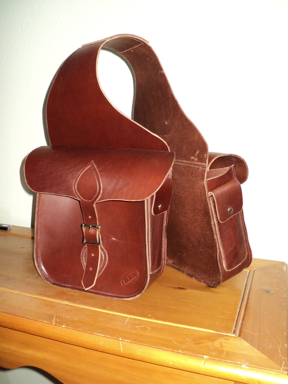 Handcrafted Latigo Leather Saddle Bags by KENLeatherworks on Etsy