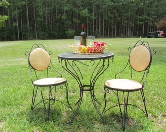 French Bistro Table And Chairs bistro set | etsy French Bistro Table And Chairs bistro set | etsy