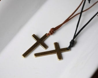 Mens Large Metal cross - Mens Cross Necklace - Stunning Metal Cross