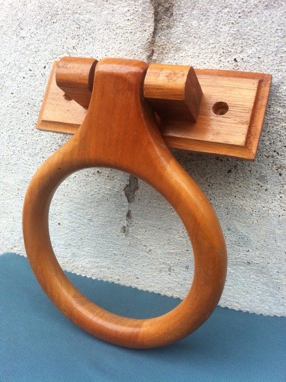 Vintage Wood Towel Ring Bathroom Kitchen Wooden Towel by bacpaso