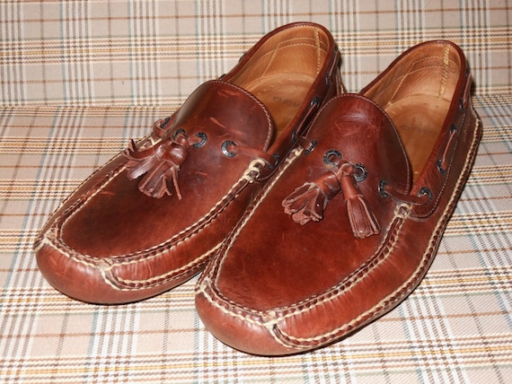 HOLD Orvis Double Sole Leather Moccasins w Tassels M 12 D